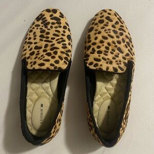 Birdies Leopard-Print Slip Ons in Tan and Black